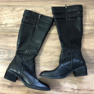 born tay block heel knee high boot